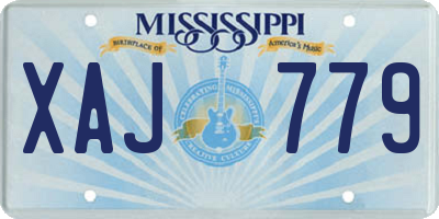 MS license plate XAJ779