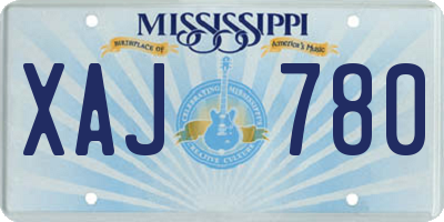 MS license plate XAJ780
