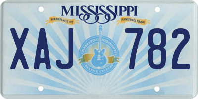 MS license plate XAJ782