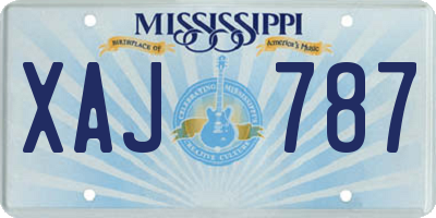 MS license plate XAJ787