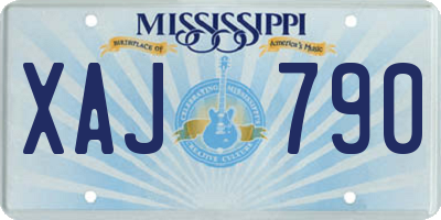 MS license plate XAJ790