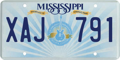 MS license plate XAJ791