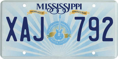 MS license plate XAJ792