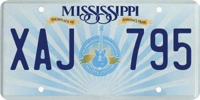 MS license plate XAJ795