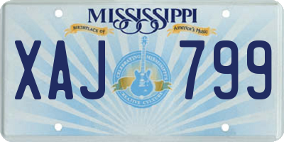 MS license plate XAJ799