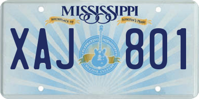 MS license plate XAJ801