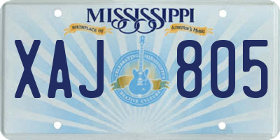 MS license plate XAJ805