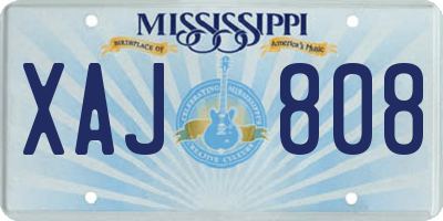 MS license plate XAJ808