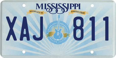 MS license plate XAJ811