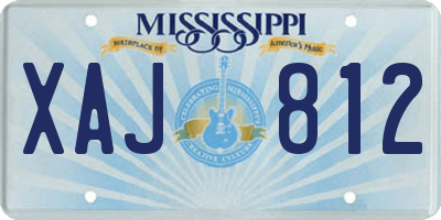 MS license plate XAJ812
