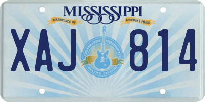 MS license plate XAJ814