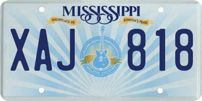 MS license plate XAJ818