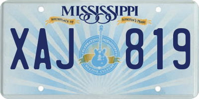 MS license plate XAJ819