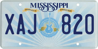 MS license plate XAJ820