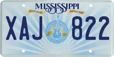 MS license plate XAJ822
