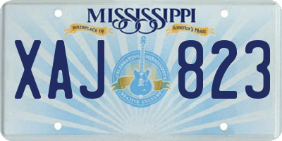 MS license plate XAJ823