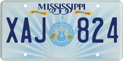 MS license plate XAJ824