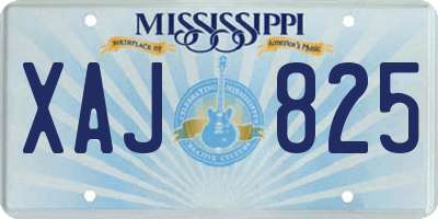 MS license plate XAJ825