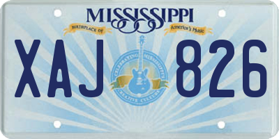 MS license plate XAJ826