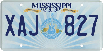 MS license plate XAJ827