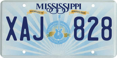 MS license plate XAJ828