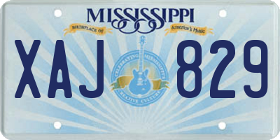 MS license plate XAJ829