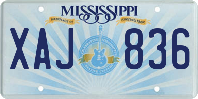 MS license plate XAJ836