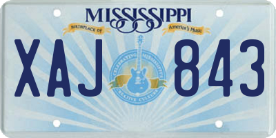 MS license plate XAJ843