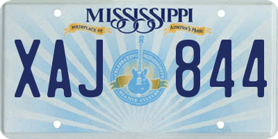 MS license plate XAJ844