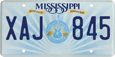 MS license plate XAJ845