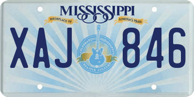 MS license plate XAJ846