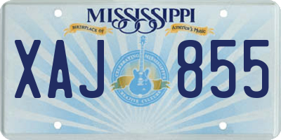 MS license plate XAJ855