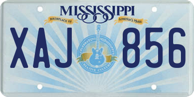 MS license plate XAJ856