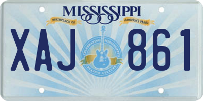 MS license plate XAJ861