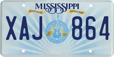 MS license plate XAJ864