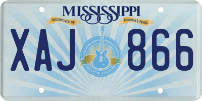 MS license plate XAJ866