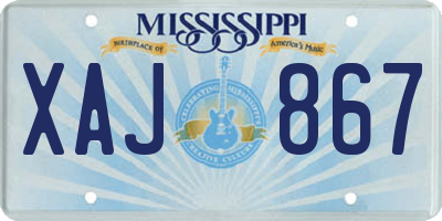 MS license plate XAJ867