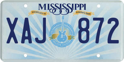 MS license plate XAJ872