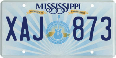 MS license plate XAJ873