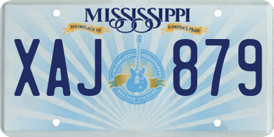 MS license plate XAJ879