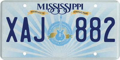 MS license plate XAJ882
