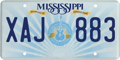 MS license plate XAJ883