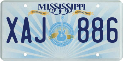 MS license plate XAJ886