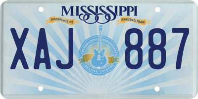 MS license plate XAJ887