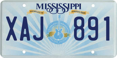 MS license plate XAJ891