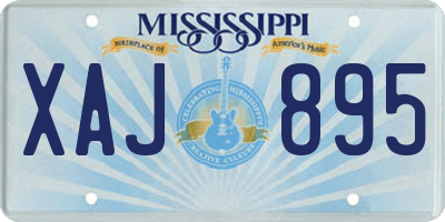 MS license plate XAJ895
