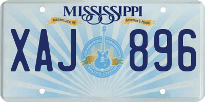 MS license plate XAJ896
