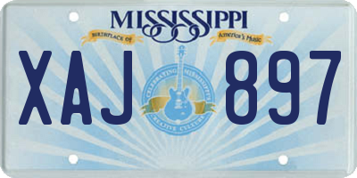 MS license plate XAJ897