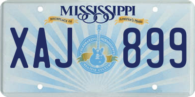 MS license plate XAJ899