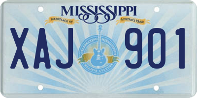 MS license plate XAJ901